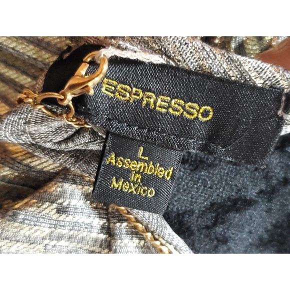 Espresso Women's Beige Polyester Round Neck Half Sleeve Knee Length Dress Size L - Picture 9 of 11